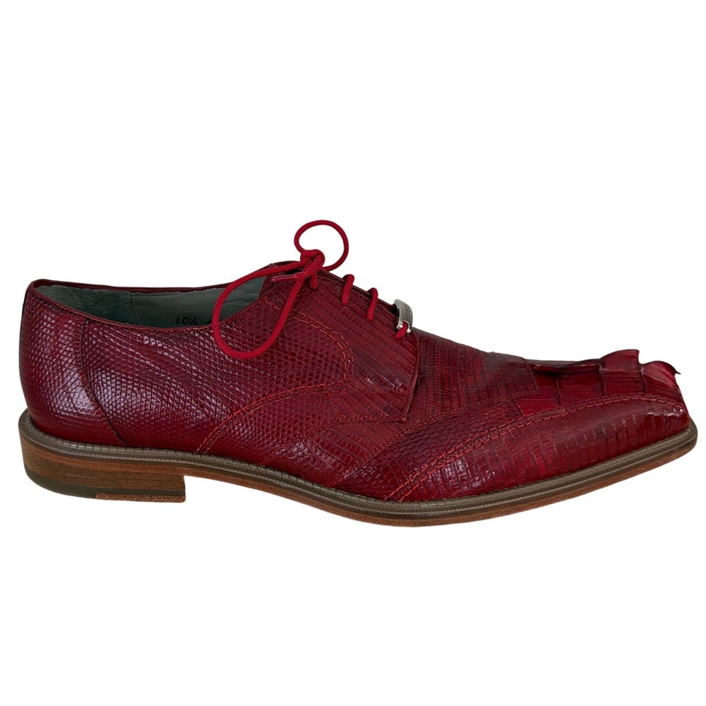 Belvedere Mens Red Genuine Crocodile Lizard Hornback Dress Shoes 10.5 660 0516